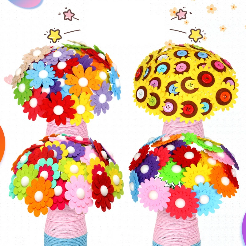 Kids Toys 10 Year Old - Flower Craft Kit Bouquet with Buttons