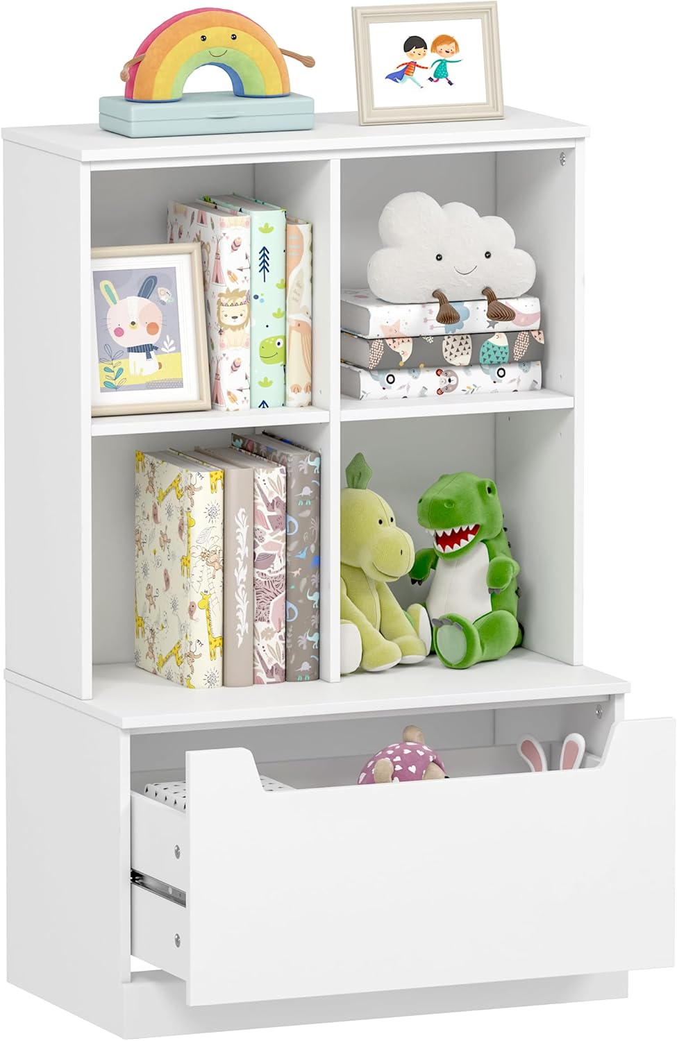 Kids Toys Drawers - Kids Bookshelf and Toy Storage Organizer,