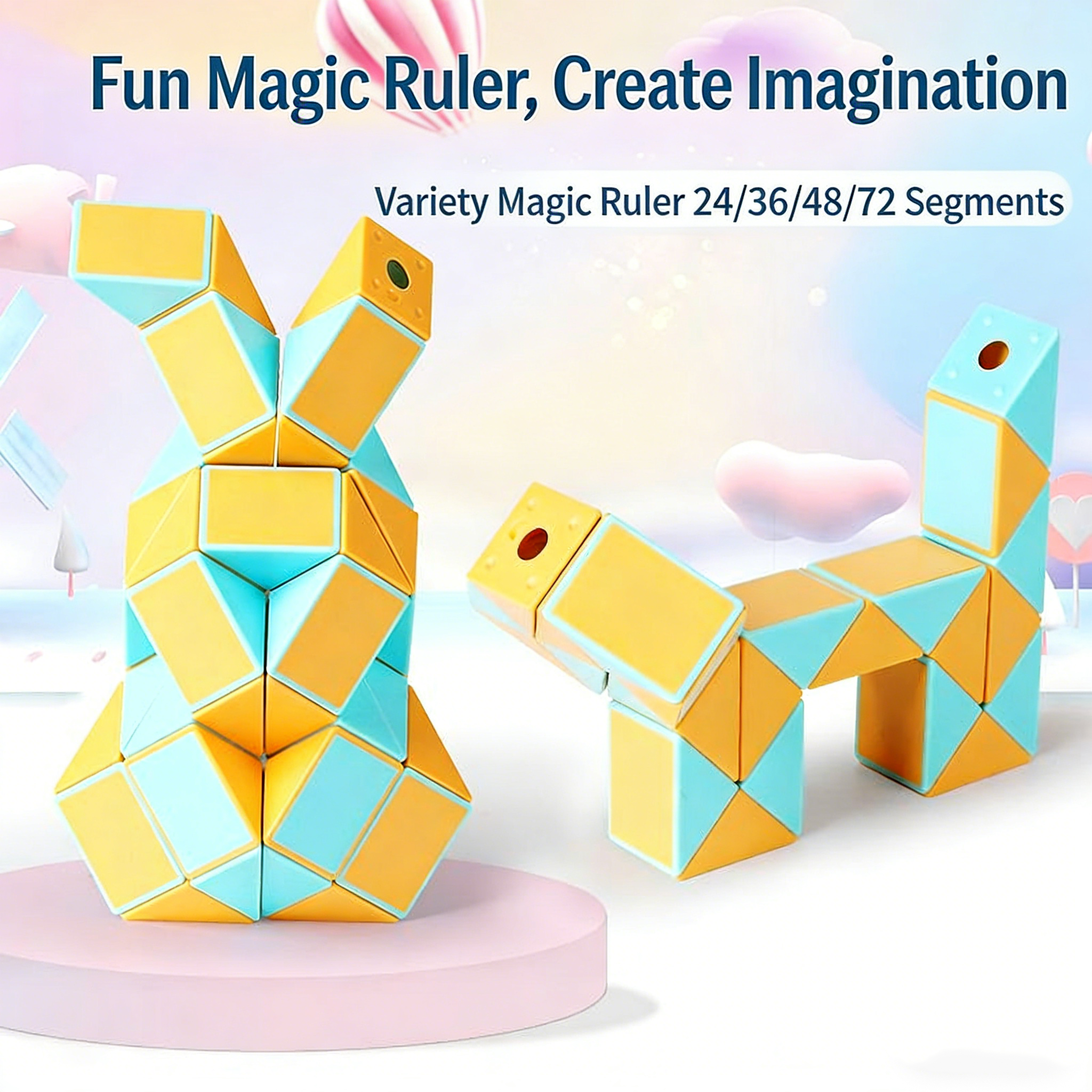 Kids Toys Entertainer - SENGSO Hollow Magic Ruler 24/36/48/60/72 Segments