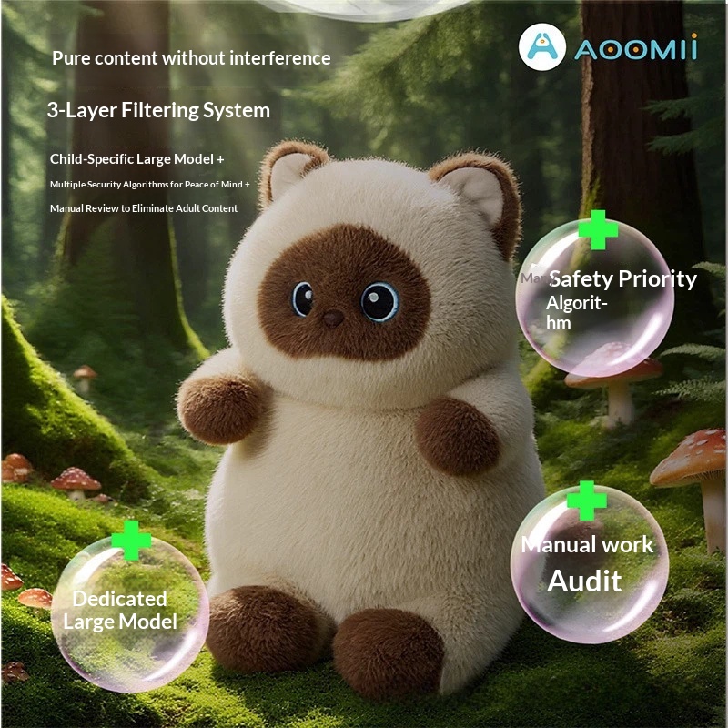 Kids Y Toys - Aoomii Siamese Cat Plush Toy Interactive