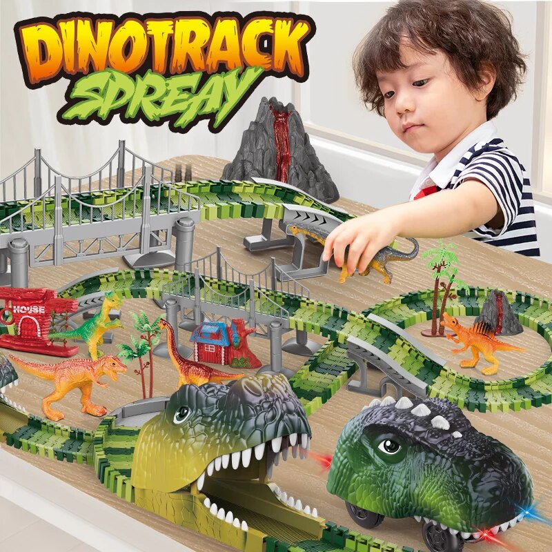 Kids Toys Electric Car - Dinosaur Track Electric Dinosaur Car Mountain