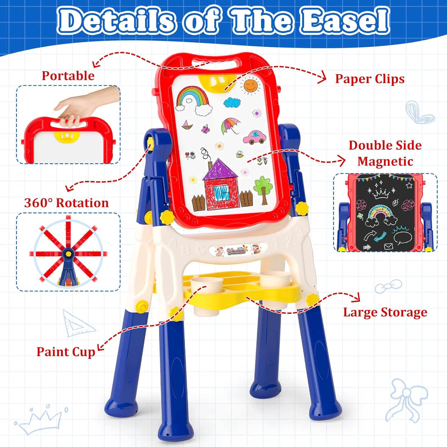 Double-Sided Magnetic Easel fo - Kids Art Easel recensione e prezzo