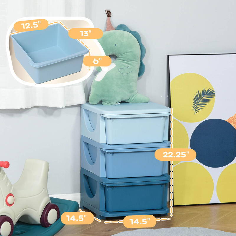 Qaba 3 Tier Kids Storage Unit, - Kids Toys Drawers recensione e prezzo