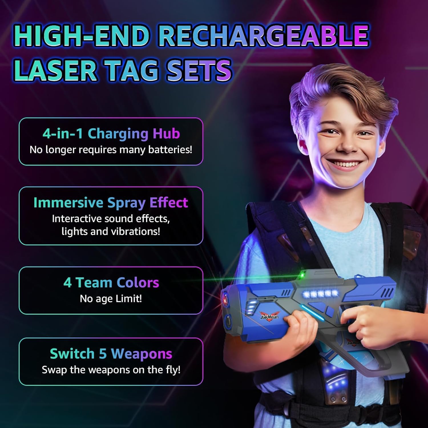 Laser Tag Set with Vests for 4 - Laser Tag Set Kids recensione e prezzo
