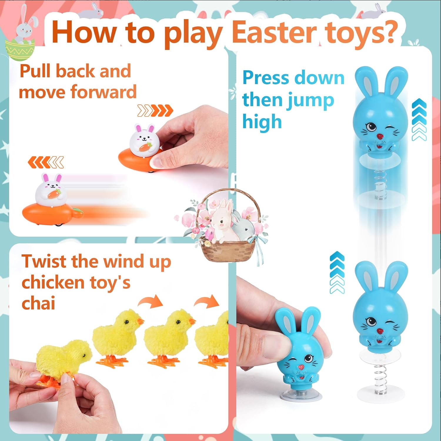 24 PCS Easter Jumping Popper a - Kids Toys Jumping Poppers recensione e prezzo