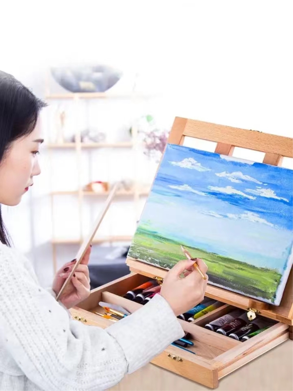 Portable Wooden Table Easel fo - Kids Art Easel recensione e prezzo