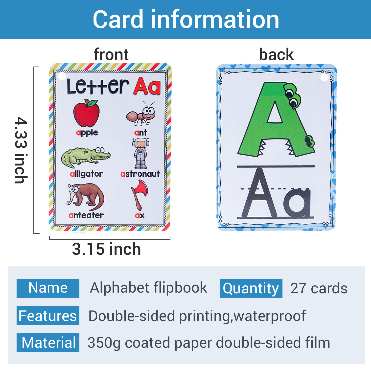 Bview Art English 26 Letters A - Educational Flash Card recensione e prezzo