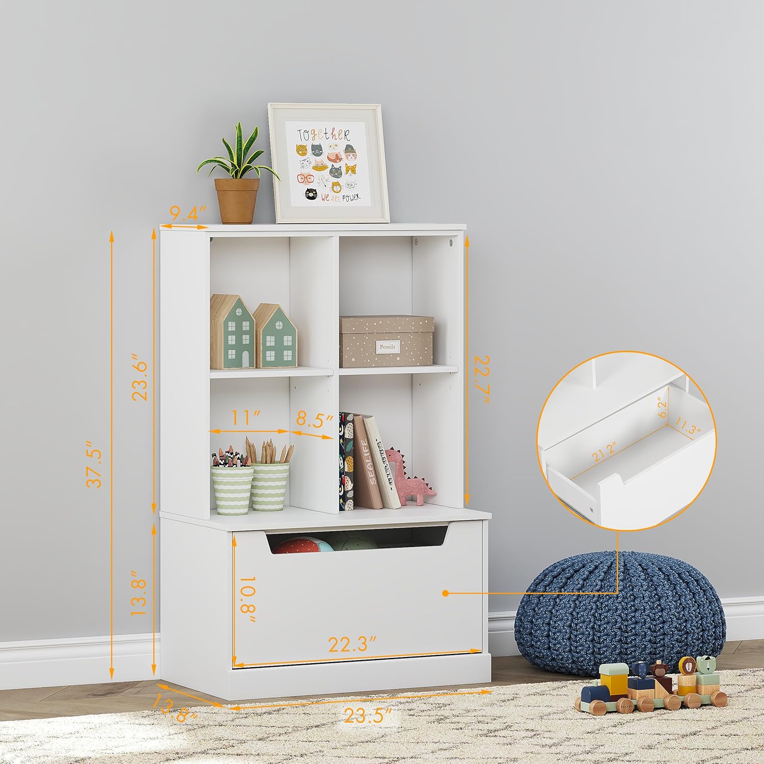Kids Bookshelf and Toy Storage - Kids Toys Drawers recensione e prezzo