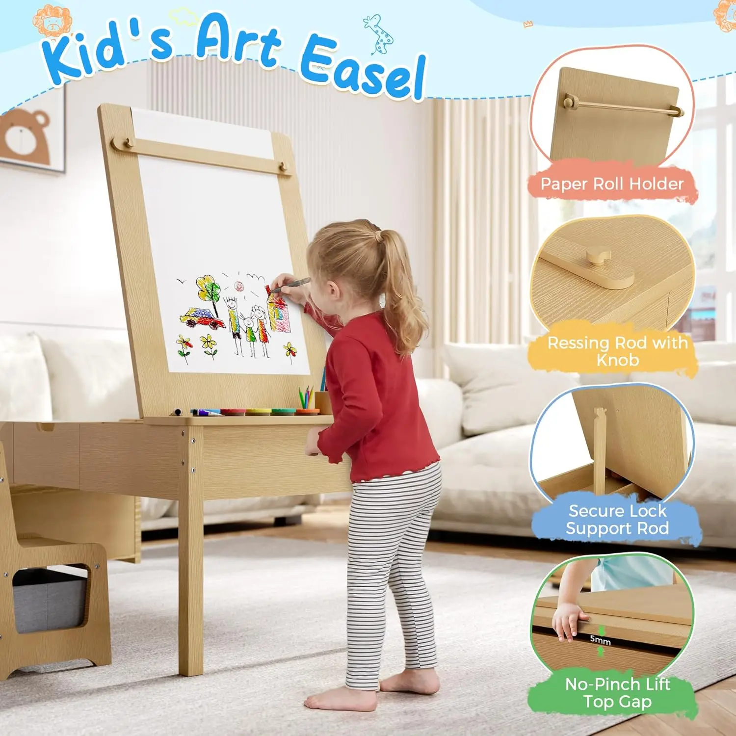 5-in-1 Kids Art Table and Chai - Kids Art Easel recensione e prezzo