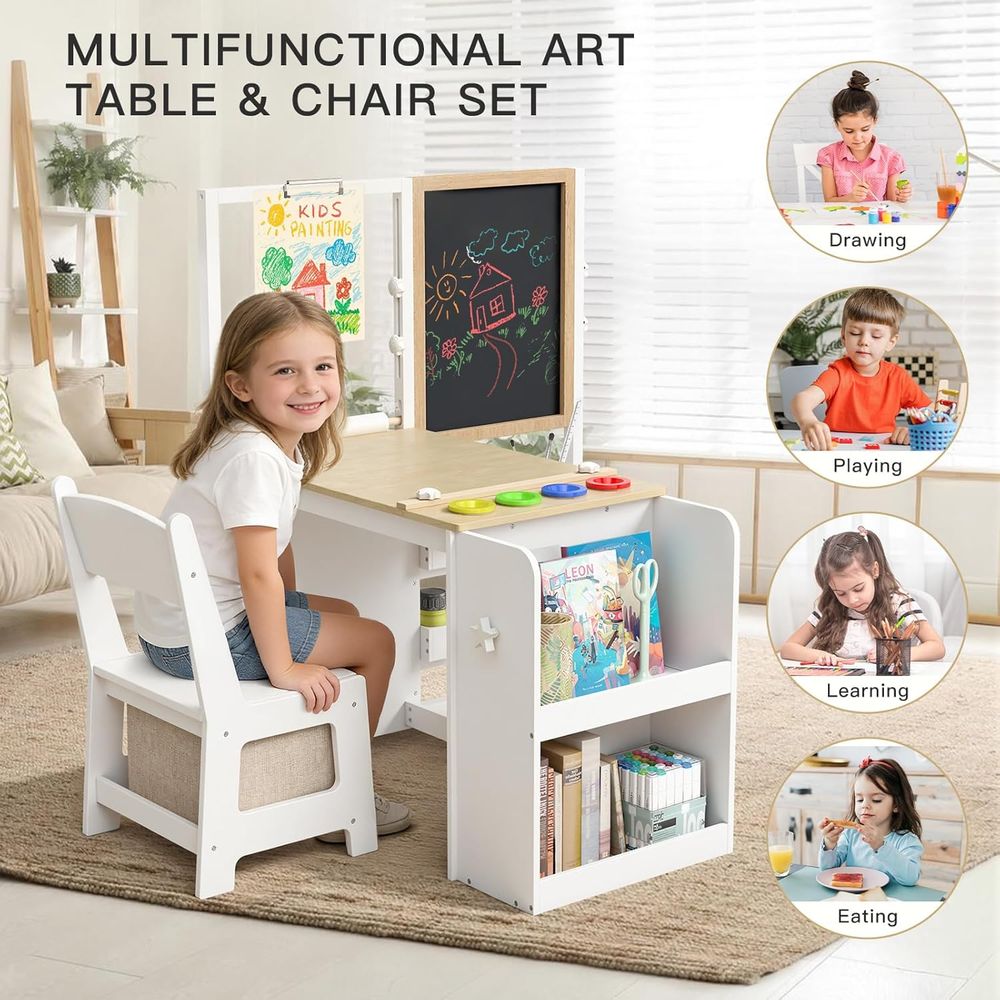3 in 1 Kids Art Table and Chai - Kids Art Easel recensione e prezzo