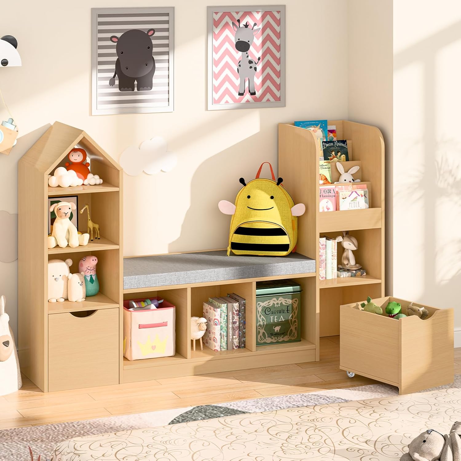 55.12’’Kids Bookshelf with Rea - Kids Toys Drawers recensione e prezzo