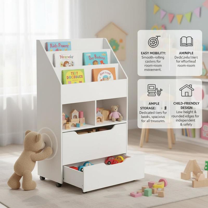 Kids Bookshelf, Toy Organiser, - Kids Toys Drawers recensione e prezzo