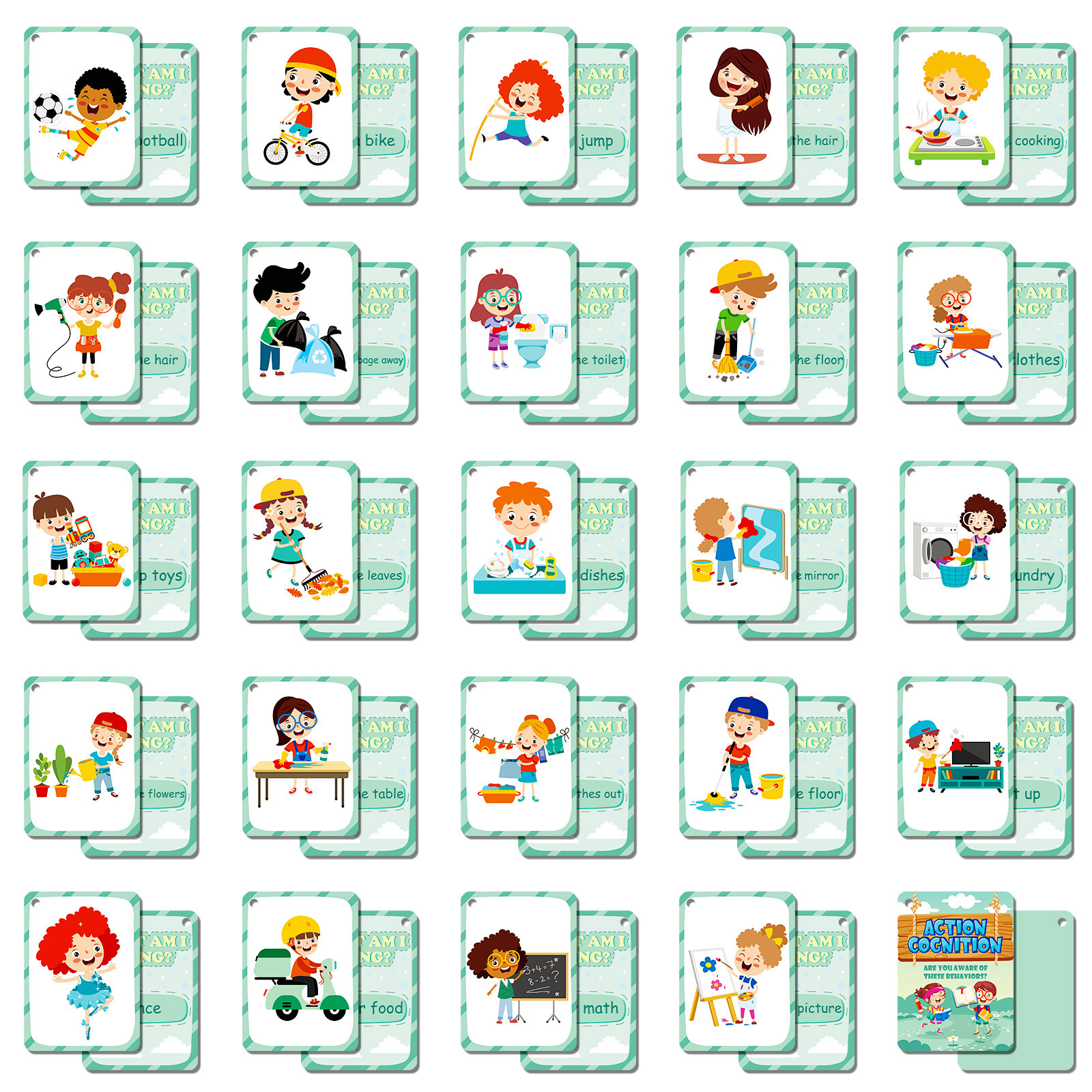 50Pcs/Set Cognition Learning C - Educational Flash Card recensione e prezzo